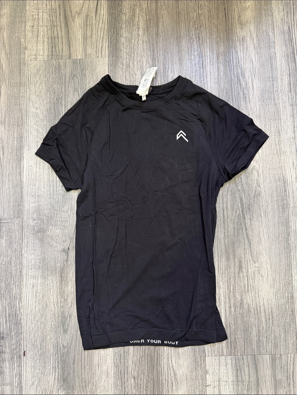 Oner Active Black Athletic Short Sleeve Tee with White Chevron